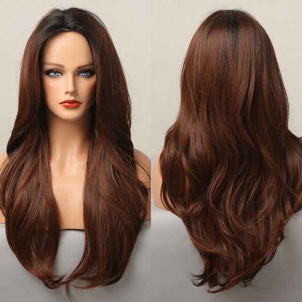 long ombre dark red brown synthetic wigs natural wave middle part wigs for black women heat resistant cosplay party daily use
long ombre dark red brown synthetic wigs natural wave middle part wigs for black women heat resistant cosplay party daily use