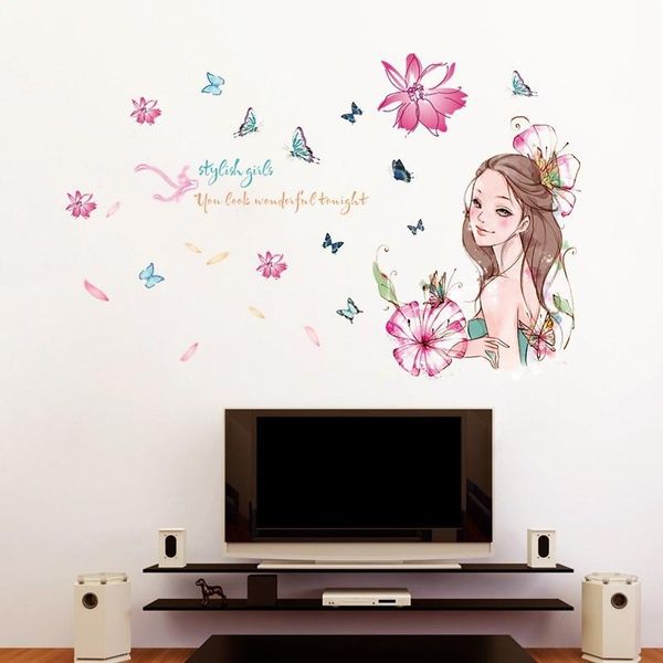 wall stickers creative stylish girl decals colorful butterfly flower fairy living room kids bedroom home decoration 
wall stickers creative stylish girl decals colorful butterfly flower fairy living room kids bedroom home decoration