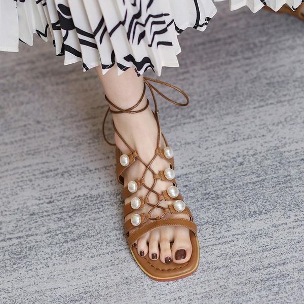 sandals roman style casual flats gladiator summer open toe genuine leather ankle strap pearls flat beach shoes white size 42, Black
sandals roman style casual flats gladiator summer open toe genuine leather ankle strap pearls flat beach shoes white size 42, Black