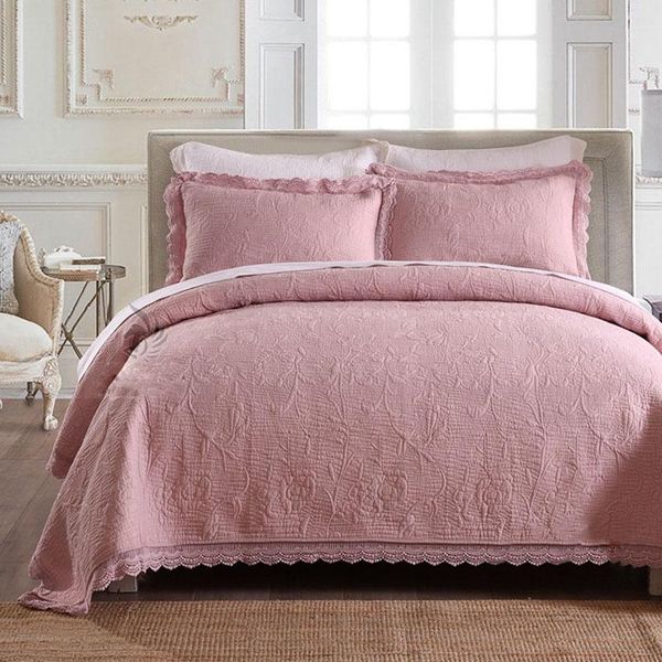 comforters & sets chausub bedspreads quilt set 3 piece cotton quilts for bed lace deco embroidered cover pillowcase king size coverlet pink
comforters & sets chausub bedspreads quilt set 3 piece cotton quilts for bed lace deco embroidered cover pillowcase king size coverlet pink