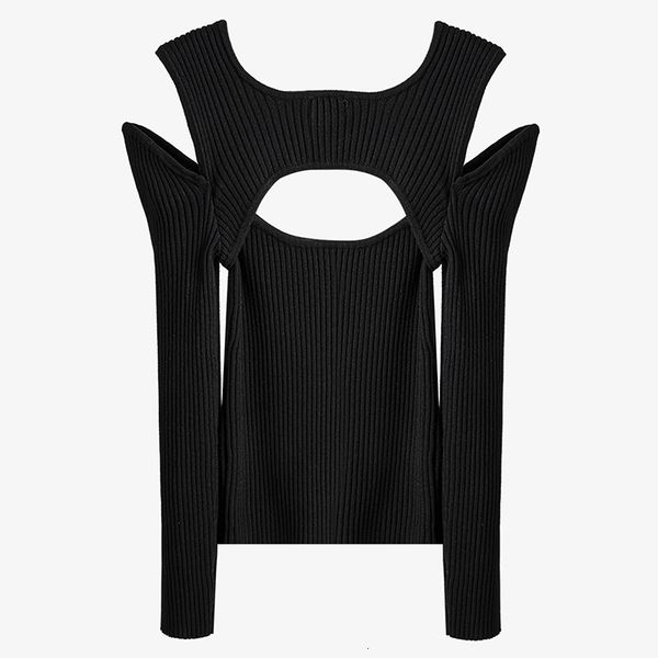 tees hollow out solid sweater for women square collar long sleeve slim knitted female fashion clothing, White
tees hollow out solid sweater for women square collar long sleeve slim knitted female fashion clothing, White