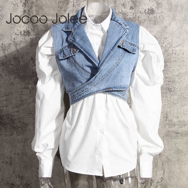 jocoo jolee women puff long sleeve blouse elegant office lady single breasted shirt turn-down collar white and blouse 210619
jocoo jolee women puff long sleeve blouse elegant office lady single breasted shirt turn-down collar white and blouse 210619