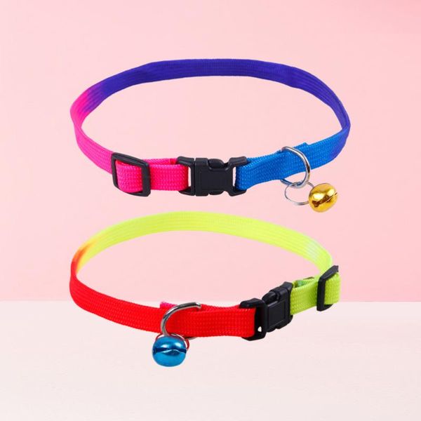 cat collars & leads 2pcs rainbow collar with small bell for pet dog adjustable personalized your pets (random color)
cat collars & leads 2pcs rainbow collar with small bell for pet dog adjustable personalized your pets (random color)