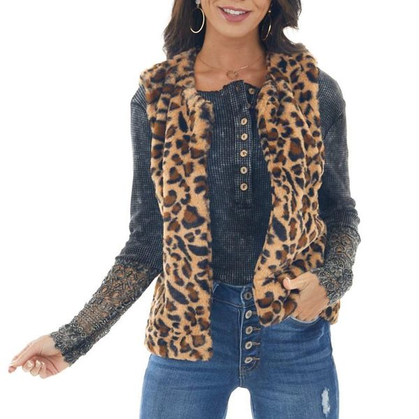 women's fur & faux autumn winter coat women 2021 warm soft leopard sleeveless jacket female plush overcoat casual outerwear, Black
women's fur & faux autumn winter coat women 2021 warm soft leopard sleeveless jacket female plush overcoat casual outerwear, Black