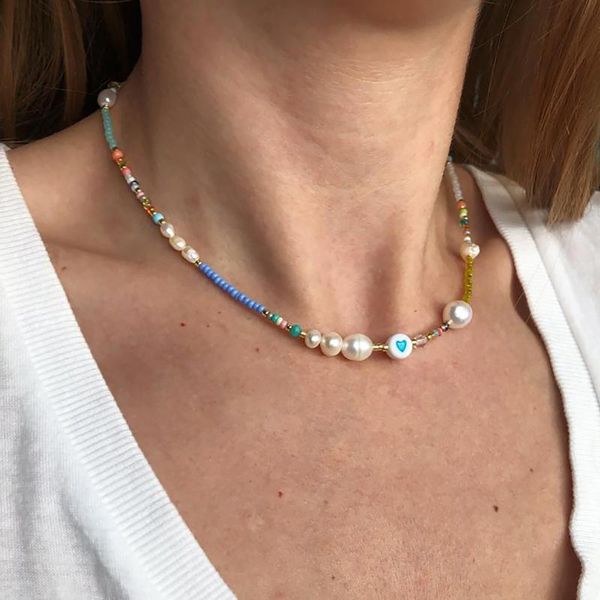 chains moloye 2021 sweet style freshwater pearl colored glass bead necklace small fresh clavicle chain wild temperament female, Silver
chains moloye 2021 sweet style freshwater pearl colored glass bead necklace small fresh clavicle chain wild temperament female, Silver