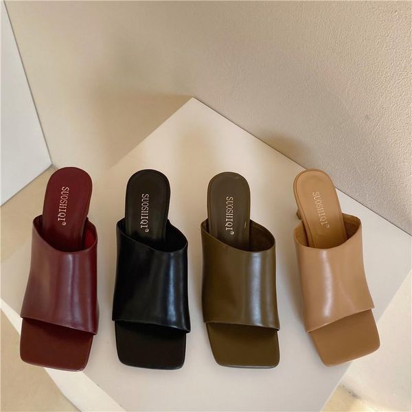 dress shoes 2021 women slides 7cm high heels dark green mules fetish summer slip on open toe sandals low slippers prom sandles, Black
dress shoes 2021 women slides 7cm high heels dark green mules fetish summer slip on open toe sandals low slippers prom sandles, Black