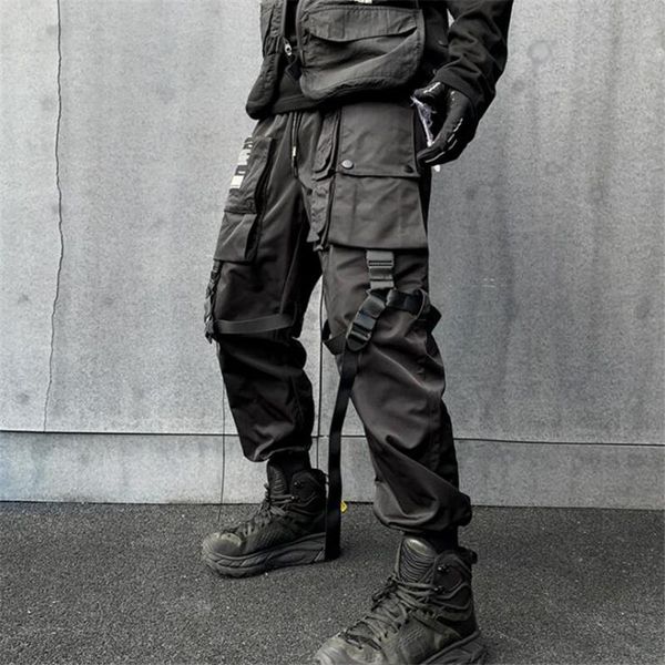 men's pants techwear cargo mens multi-pockets ribbons hip hop streetwear joggers goth punk harajuku casual trousers sweatpants, Black
men's pants techwear cargo mens multi-pockets ribbons hip hop streetwear joggers goth punk harajuku casual trousers sweatpants, Black