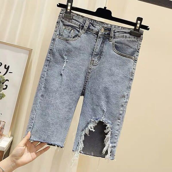 women's jeans short for lady cotton elastic worn out wash large size women, Blue
women's jeans short for lady cotton elastic worn out wash large size women, Blue