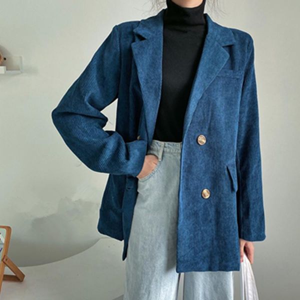 women's suits & blazers 2021 corduroy double breasted oversized blazer jacket women loose office lady suit coat korean chic solid outwe, White;black
women's suits & blazers 2021 corduroy double breasted oversized blazer jacket women loose office lady suit coat korean chic solid outwe, White;black