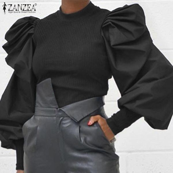 women's blouses & shirts 2021 zanzea spring puff sleeve casual blouse o neck knitted blusas elegant female solid oversized tunic 5xl, White
women's blouses & shirts 2021 zanzea spring puff sleeve casual blouse o neck knitted blusas elegant female solid oversized tunic 5xl, White