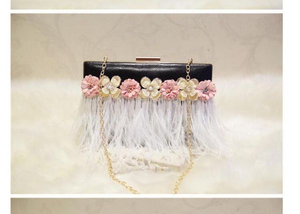 2022 black pu leather new feather flower small square bag chain shoulder messenger bag style creative women's bag 06
2022 black pu leather new feather flower small square bag chain shoulder messenger bag style creative women's bag 06