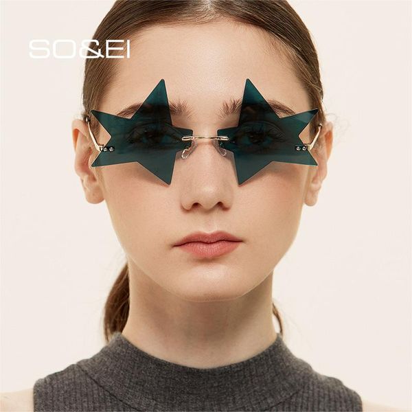 so&ei fashion unique five-pointed star shape sunglasses women vintage rimless clear ocean lens eyewear men sun glasses shades, White;black
so&ei fashion unique five-pointed star shape sunglasses women vintage rimless clear ocean lens eyewear men sun glasses shades, White;black