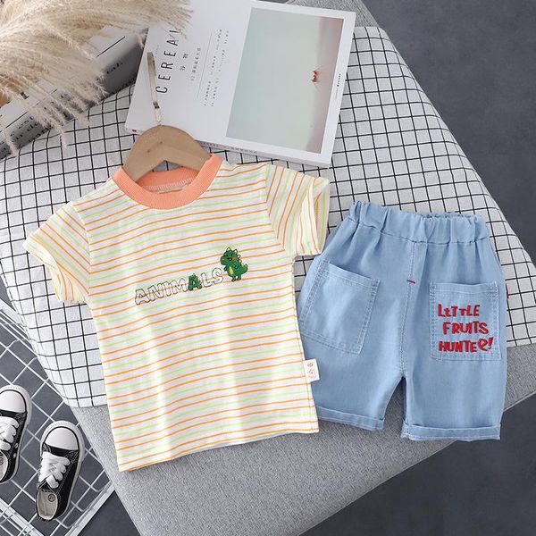 clothing sets fashion summer cartoon baby boys toddler girls striped t-shirt +letter denim shorts kids suits casual clothes, White
clothing sets fashion summer cartoon baby boys toddler girls striped t-shirt +letter denim shorts kids suits casual clothes, White