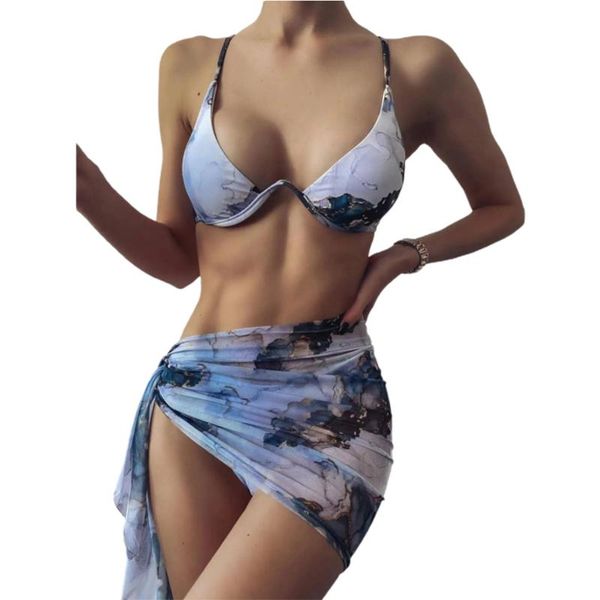 one-piece suits women's swimsuit set print underwire bra and panties wrap skirt three-piece suit for swimming beach vacation
one-piece suits women's swimsuit set print underwire bra and panties wrap skirt three-piece suit for swimming beach vacation