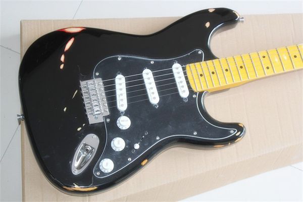 flyoung st imitation old electric guitar black body retro yellow neck bridge band standard can be determined as required
flyoung st imitation old electric guitar black body retro yellow neck bridge band standard can be determined as required