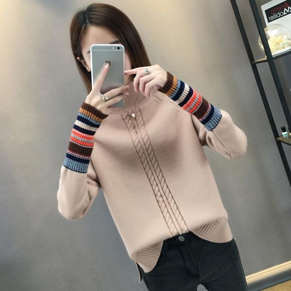 women's sweaters 2021 wear, blouses, coloring sleeves, semi high necked sweaters,, White;black
women's sweaters 2021 wear, blouses, coloring sleeves, semi high necked sweaters,, White;black