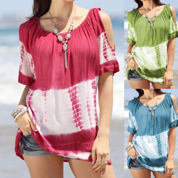 women's t-shirt tie-dye print t-shirts for women cold shoulder short sleeve tees o-neck loose tshirts femme camisetas de mujer, White
women's t-shirt tie-dye print t-shirts for women cold shoulder short sleeve tees o-neck loose tshirts femme camisetas de mujer, White