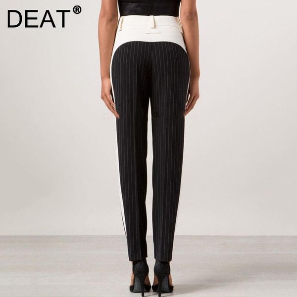 women's pants & capris deat 2021 women fashion slim fit black patchwork striped pockets high elastic waist pencil summer and autumn 7e3, Black;white
women's pants & capris deat 2021 women fashion slim fit black patchwork striped pockets high elastic waist pencil summer and autumn 7e3, Black;white