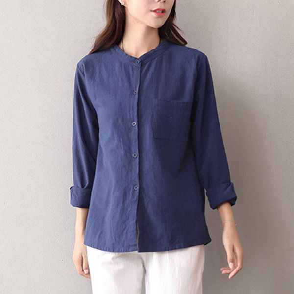 women's blouses & shirts summer autumn comfortable loose cotton linen shirt roll up long sleeve blouse female solid color casual large, White
women's blouses & shirts summer autumn comfortable loose cotton linen shirt roll up long sleeve blouse female solid color casual large, White