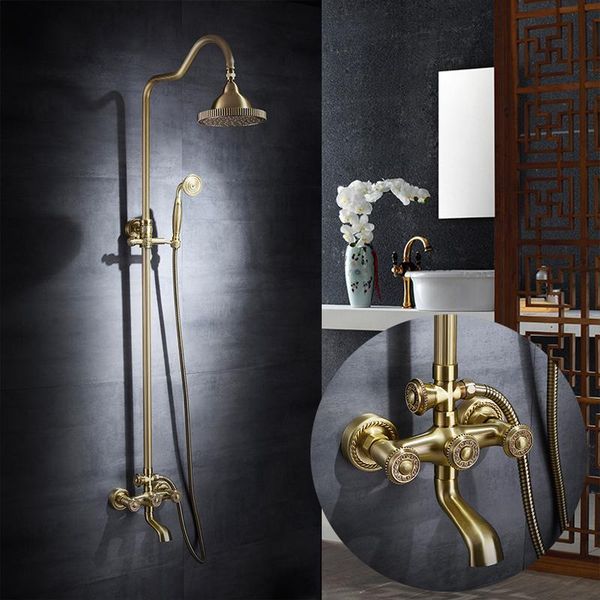bath and shower mixers rainfall faucet set wall mounted with hand antique brass finish bathroom rain taps sets
bath and shower mixers rainfall faucet set wall mounted with hand antique brass finish bathroom rain taps sets
