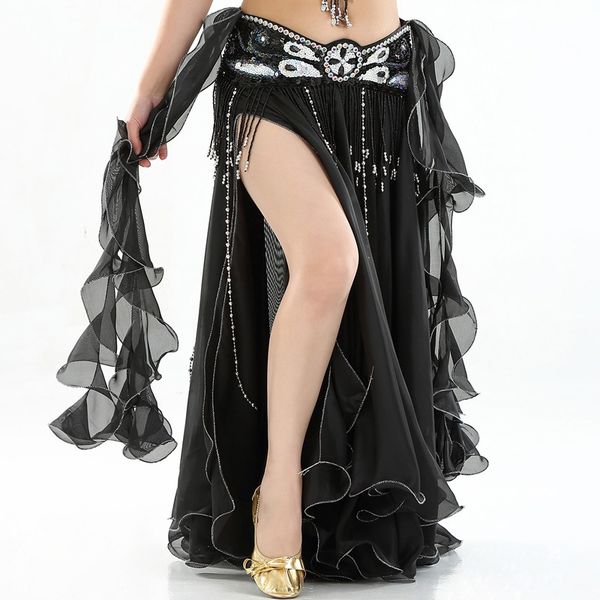 professional women belly dance costume 2 layers full slit skirt girls double split dancing costumes girls dancing wear, Black;red
professional women belly dance costume 2 layers full slit skirt girls double split dancing costumes girls dancing wear, Black;red