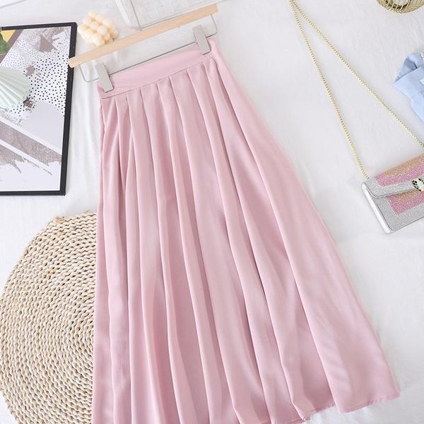 skirts summer women sweet high waist chiffon pleated female a-line solid color elastic mid length, Black
skirts summer women sweet high waist chiffon pleated female a-line solid color elastic mid length, Black