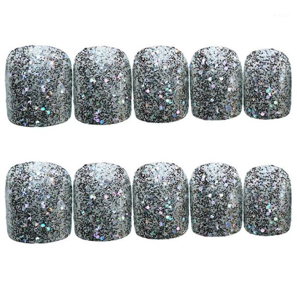 24pcs false nails with glue shiny glitter sequins short fake nail summer beauty art tips1, Red;gold
24pcs false nails with glue shiny glitter sequins short fake nail summer beauty art tips1, Red;gold