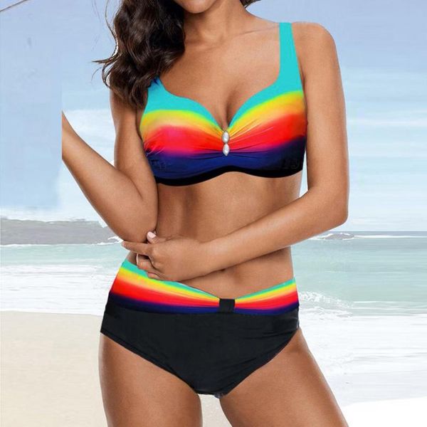 women's swimwear 2021 push up two-pieces women color print summer beach swimsuit casual holiday female bathing, White;black
women's swimwear 2021 push up two-pieces women color print summer beach swimsuit casual holiday female bathing, White;black