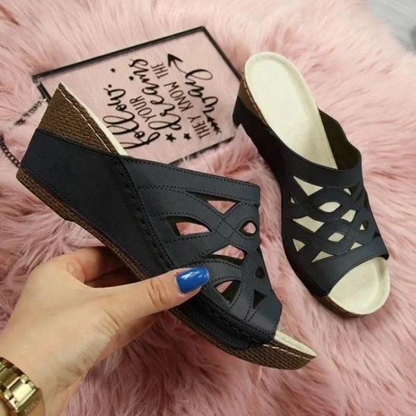 slippers summer wedges women high heels platform sandals open toe hollow out ladies shoes black white slides flip flops
slippers summer wedges women high heels platform sandals open toe hollow out ladies shoes black white slides flip flops