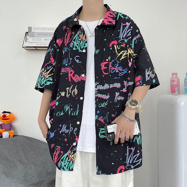 men's casual shirts men graffiti shirt summer personality short sleeve loose fashion white black printing jacket couples leisure 2021 c
men's casual shirts men graffiti shirt summer personality short sleeve loose fashion white black printing jacket couples leisure 2021 c