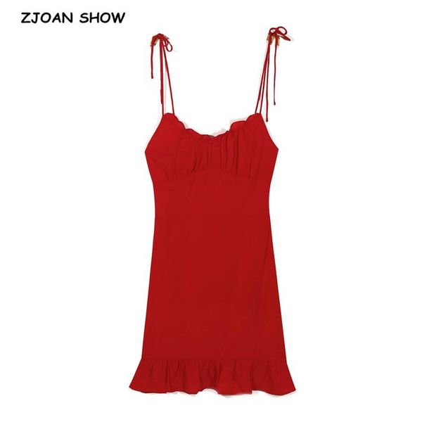 french summer plain red black front ruched bandage spaghetti strap mini dress retro ladies lacing up sling ruffles dresses casual, Black;gray
french summer plain red black front ruched bandage spaghetti strap mini dress retro ladies lacing up sling ruffles dresses casual, Black;gray