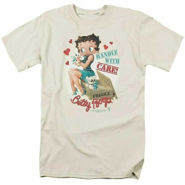 betty boop handle with care t shirt mens licensed cartoon merchandise cream, White;black
betty boop handle with care t shirt mens licensed cartoon merchandise cream, White;black