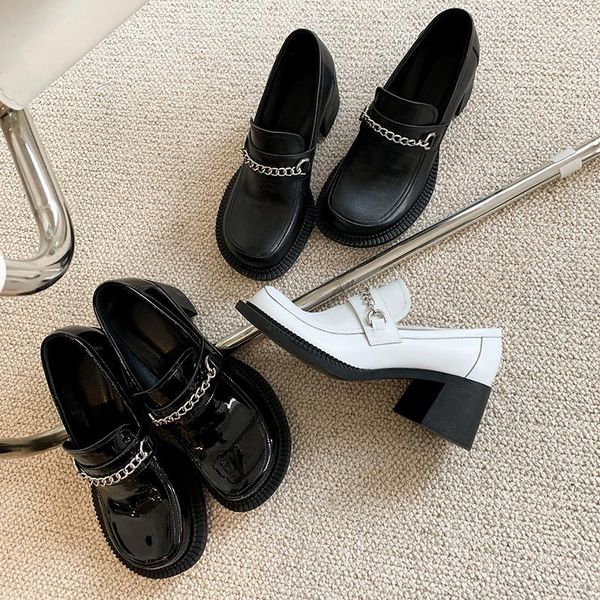 royesic,women's shoes, british retro, metal chain decoration, thick heel, natural cow leather, handmade dress shoes, Black
royesic,women's shoes, british retro, metal chain decoration, thick heel, natural cow leather, handmade dress shoes, Black
