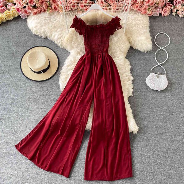 summer vintage green/black/yellow/purple wide leg romper women slash neck short sleeve off shoulder jumpsuit beach vacation 210426, Black;white
summer vintage green/black/yellow/purple wide leg romper women slash neck short sleeve off shoulder jumpsuit beach vacation 210426, Black;white