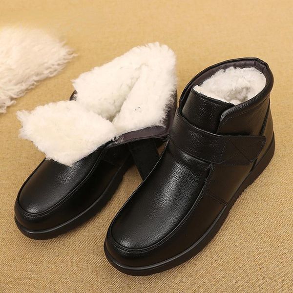 boots 2021 women snow vintage genuine leather fur winter warm wool ankle for flat mother shoes, Black
boots 2021 women snow vintage genuine leather fur winter warm wool ankle for flat mother shoes, Black