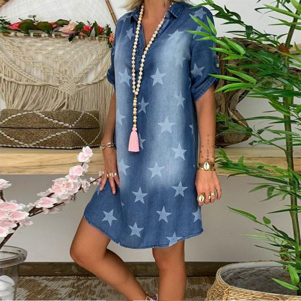 casual dresses summer star denim women 2021 print distressed v-neck short sleeve mini plus size dress sundress vestidos, Black;gray
casual dresses summer star denim women 2021 print distressed v-neck short sleeve mini plus size dress sundress vestidos, Black;gray