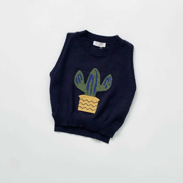 boy's knitted woolen vest children's cactus core-spun sleeveless sweater y1024, Blue
boy's knitted woolen vest children's cactus core-spun sleeveless sweater y1024, Blue
