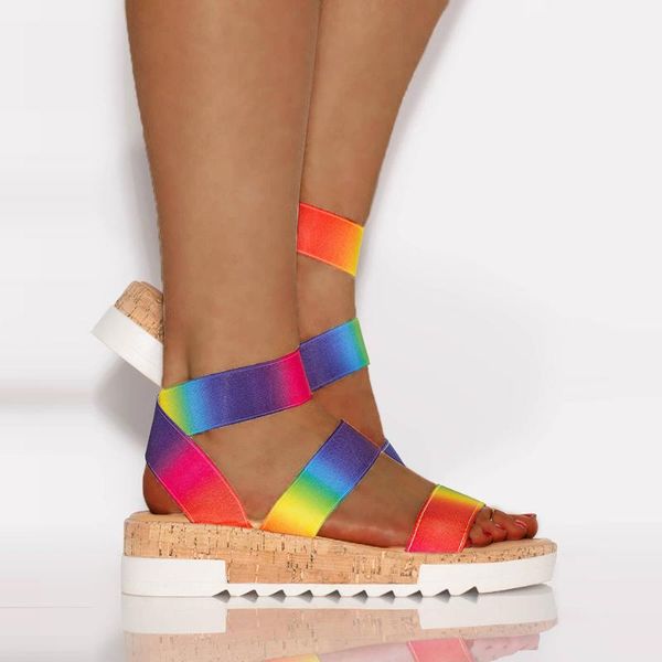 dress shoes women rainbow candy color sandals summer non-slip platform beach ladies flatform strap ankle outdoor footwear d3, Black
dress shoes women rainbow candy color sandals summer non-slip platform beach ladies flatform strap ankle outdoor footwear d3, Black