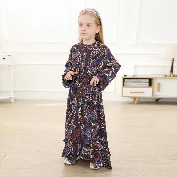 fashion print stitching horn long sleeve full button slim children muslim dress dubai turkey mid east marocain ethnic clothing, Red
fashion print stitching horn long sleeve full button slim children muslim dress dubai turkey mid east marocain ethnic clothing, Red