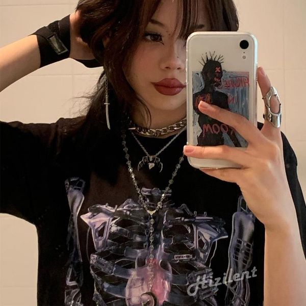 women's t-shirt cotton t-shirts oversized tshirt y2k harajuku vintage aesthetic goth skeleton graphic punk fairy grunge clothes tee, White
women's t-shirt cotton t-shirts oversized tshirt y2k harajuku vintage aesthetic goth skeleton graphic punk fairy grunge clothes tee, White
