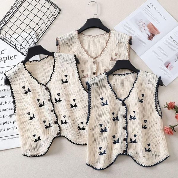 women's vests women chic sweet retro single breasted v-neck ladies cropped outwear all-match hollow out design floral female clothing, Black;white
women's vests women chic sweet retro single breasted v-neck ladies cropped outwear all-match hollow out design floral female clothing, Black;white
