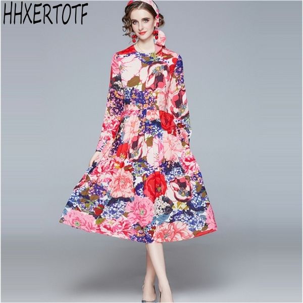 spring fashion runway dres long sleeve floral print casual dresses 210531, Black;gray
spring fashion runway dres long sleeve floral print casual dresses 210531, Black;gray