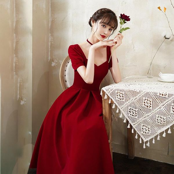 bride toast dress chinese style square neck wedding temperament evening female vestidos size xs-xxxl ethnic clothing, Red
bride toast dress chinese style square neck wedding temperament evening female vestidos size xs-xxxl ethnic clothing, Red