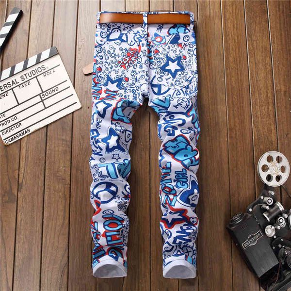 men's jeans letters 3d printed jeans fashion colored blue white slim skinny denim pants iivm
men's jeans letters 3d printed jeans fashion colored blue white slim skinny denim pants iivm
