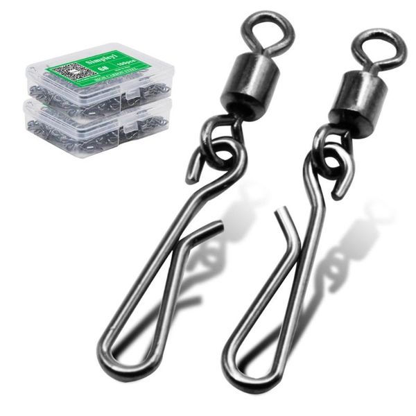 fishing hooks 50-100pcs/box stainless steel swivels snap interlock rolling swivel with hooked fish accessories tool
fishing hooks 50-100pcs/box stainless steel swivels snap interlock rolling swivel with hooked fish accessories tool