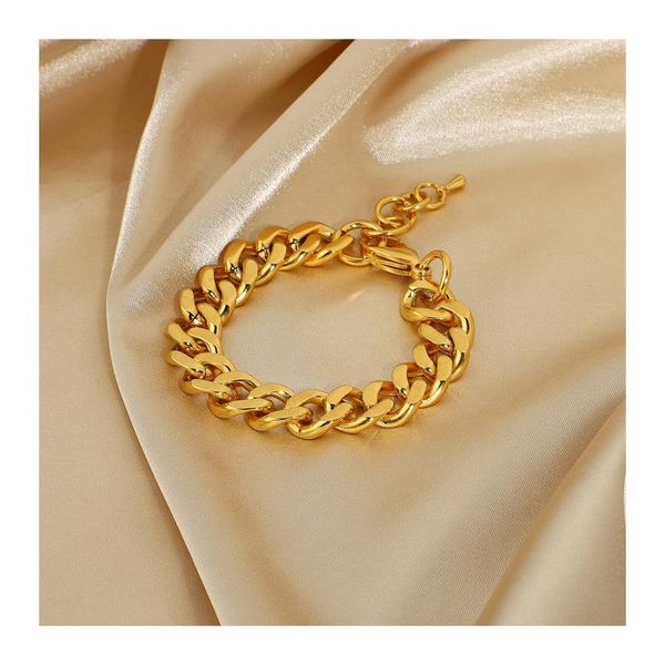 link, chain 12mm width cuban bracelet ins blogger same style gold plated stainless steel women men punk jewelry, Black
link, chain 12mm width cuban bracelet ins blogger same style gold plated stainless steel women men punk jewelry, Black