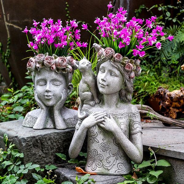 vases retro cartoon girl vase garden pots modern resin child flowerpot succulent art head plant pot european home decorations r4631
vases retro cartoon girl vase garden pots modern resin child flowerpot succulent art head plant pot european home decorations r4631