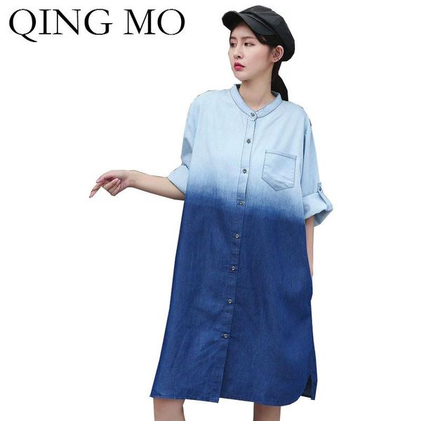 casual dresses qing mo 2021 est women denim dress vintage loose female short sleeve zqy4959, Black;gray
casual dresses qing mo 2021 est women denim dress vintage loose female short sleeve zqy4959, Black;gray