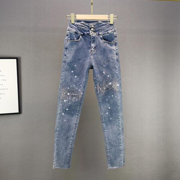 rhinestone multi-button high waist jeans women's trendy spring 2021 stretch slim pants 0128, Blue
rhinestone multi-button high waist jeans women's trendy spring 2021 stretch slim pants 0128, Blue