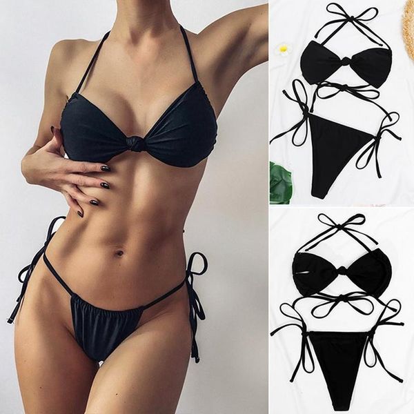 women's swimwear brazilian thong bikini women summer swimming beach wear knotted swimsuit bathing suit, White;black
women's swimwear brazilian thong bikini women summer swimming beach wear knotted swimsuit bathing suit, White;black